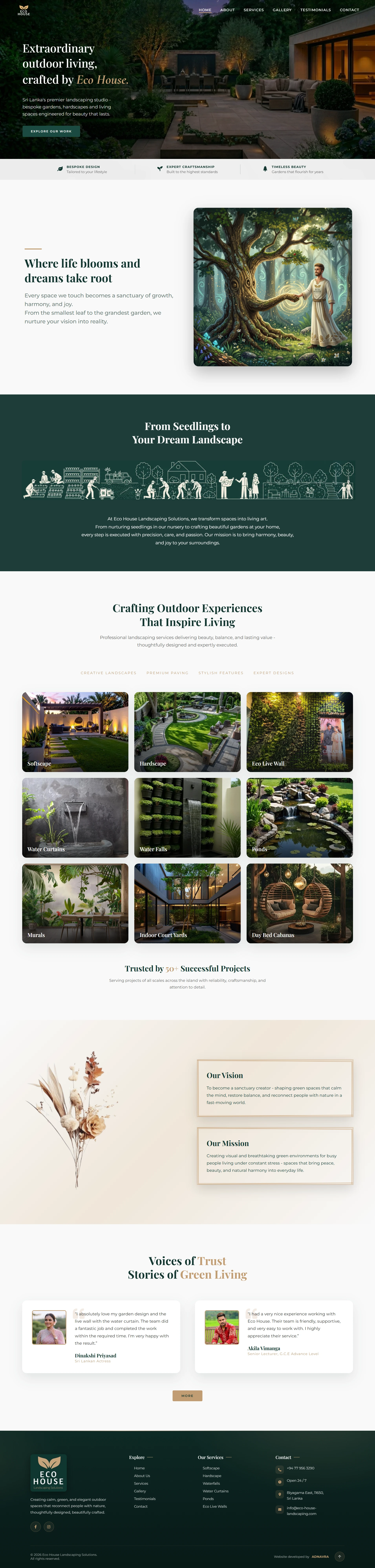 Eco House Landscaping — Landscape Architecture & Outdoor Living website built by ADNAVRA