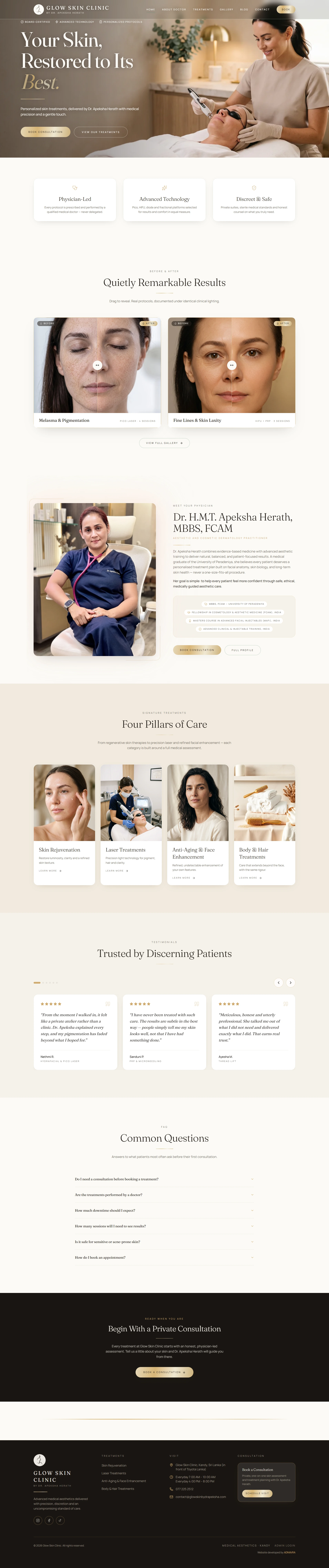 Glow Skin Clinic — Dermatology & Skin Treatment Clinic website built by ADNAVRA