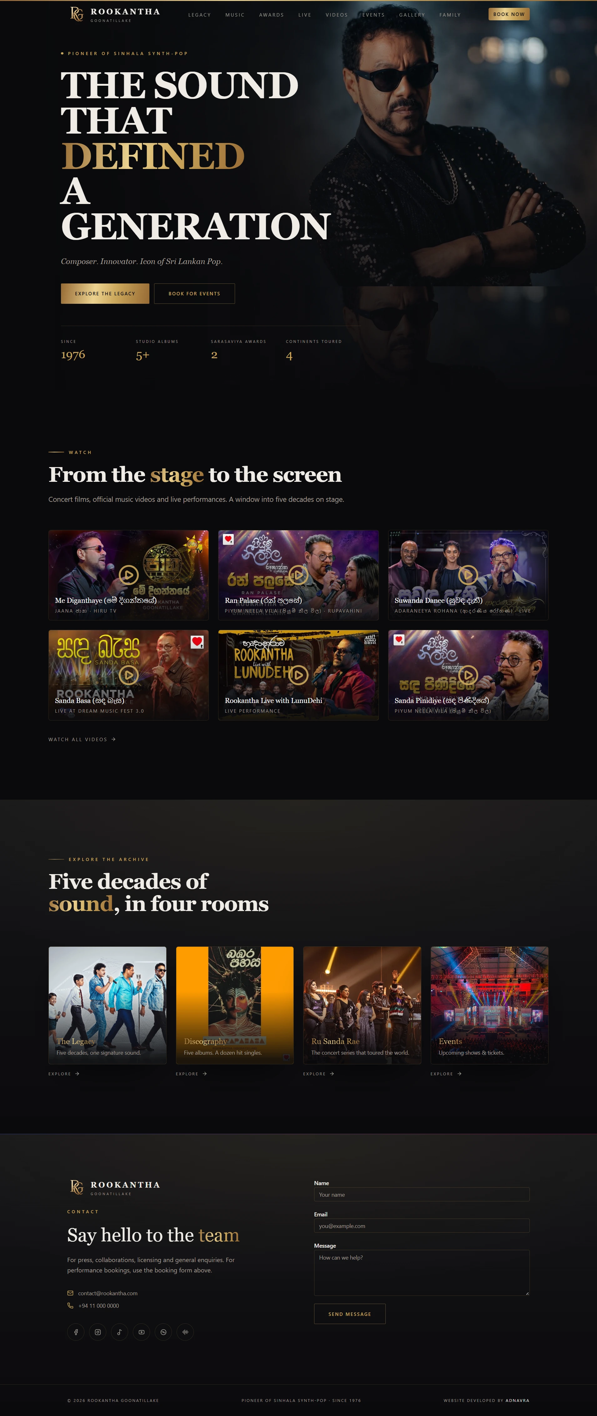 Rookantha Goonatillake — Public Figure & Official Artist Website website built by ADNAVRA